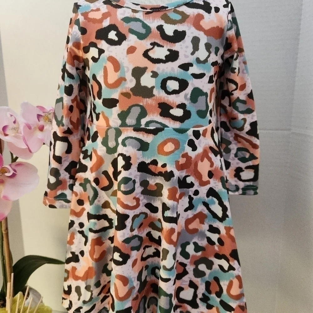 Curtsy & Bows Animal Print Fit & Flare  Girl's Dress, Size 4T, NWT